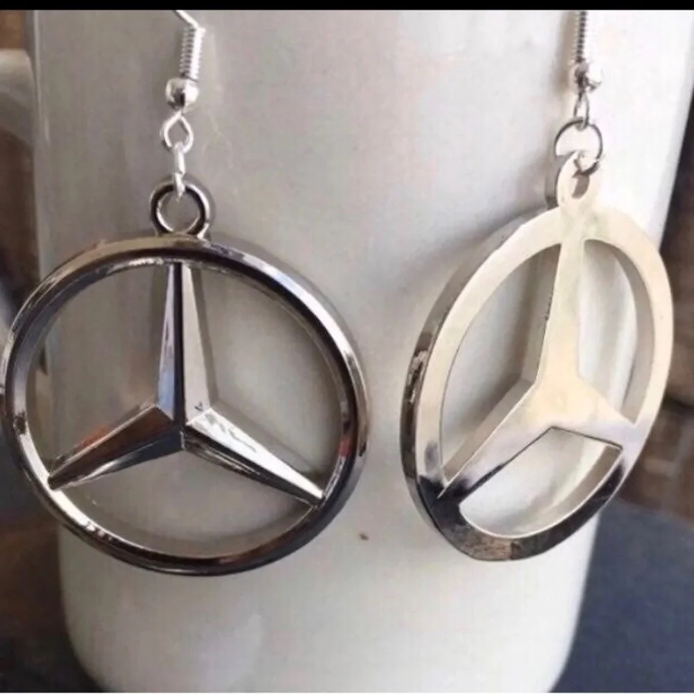 Benz Car Logo Hook Earrings